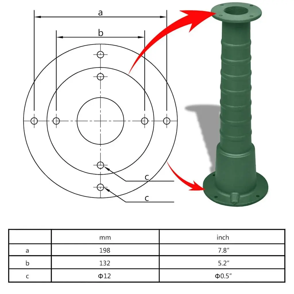 Cast Iron Stand for Garden Hand Water Pump 66cm Height Blackish Green