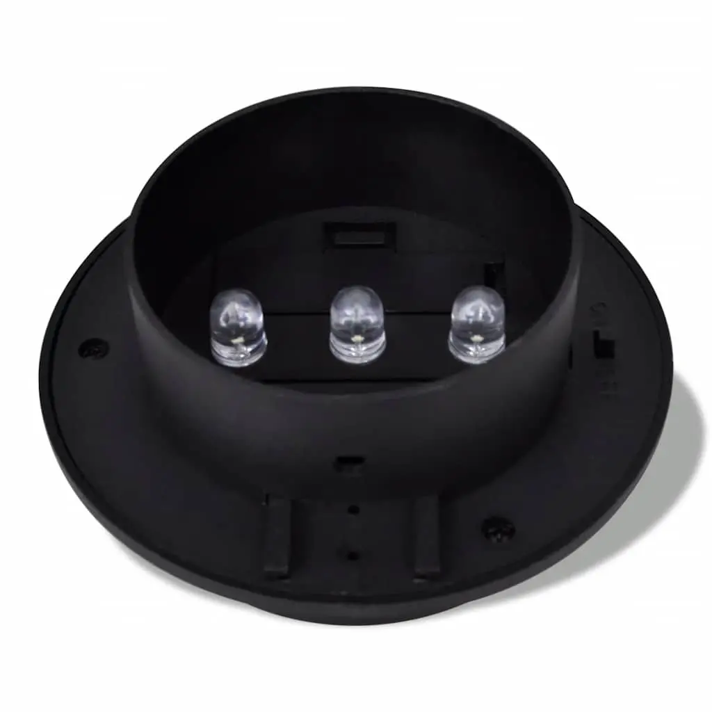 LED Solar Outdoor Light Set Black 6 Pieces Automatic Dusk to Dawn Fence Gutter Wall Lamp