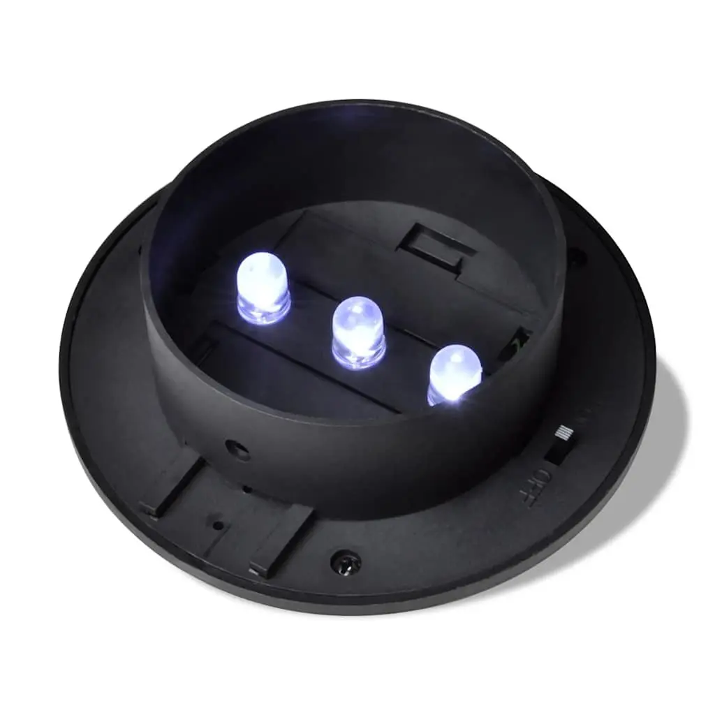 LED Solar Outdoor Light Set Black 6 Pieces Automatic Dusk to Dawn Fence Gutter Wall Lamp