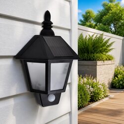 Solar Wall Lamp Motion Sensor Black Outdoor Garden Patio Decorative Lighting