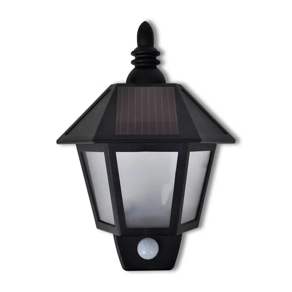 Solar Wall Lamp Motion Sensor Black Outdoor