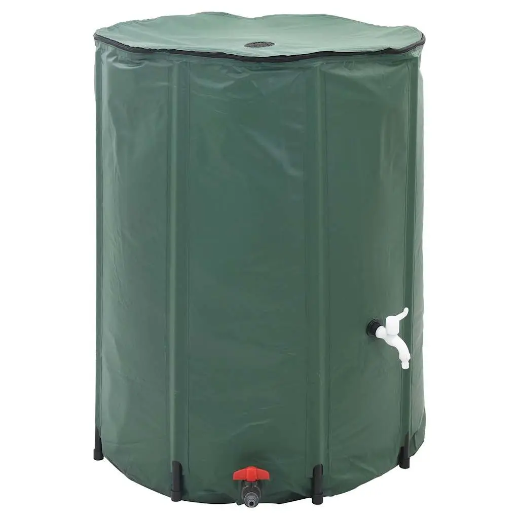 Collapsible Water Storage Tank Green 500L PVC for Rainwater Collection and Garden Irrigation