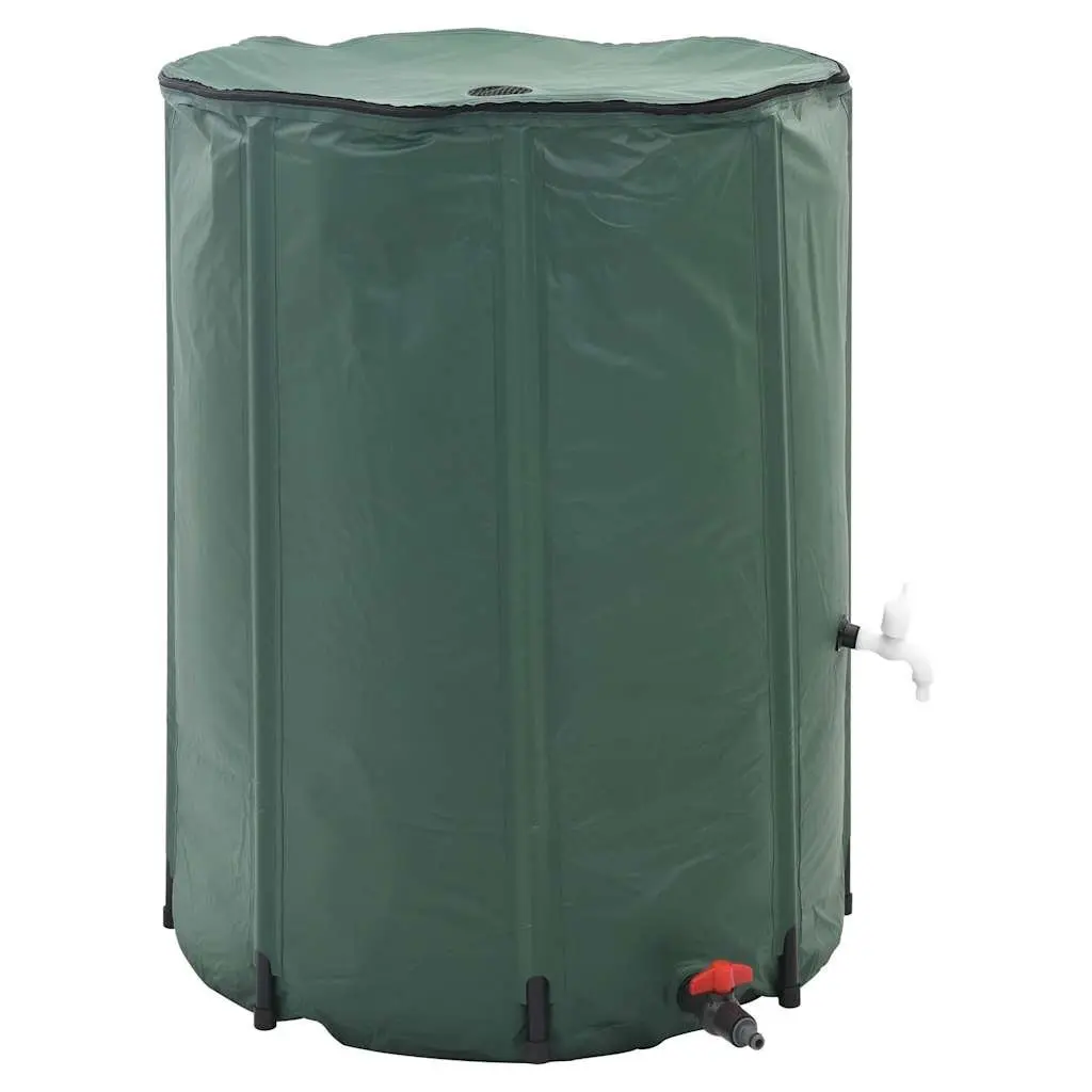 Collapsible Water Storage Tank Green 500L PVC for Rainwater Collection and Garden Irrigation