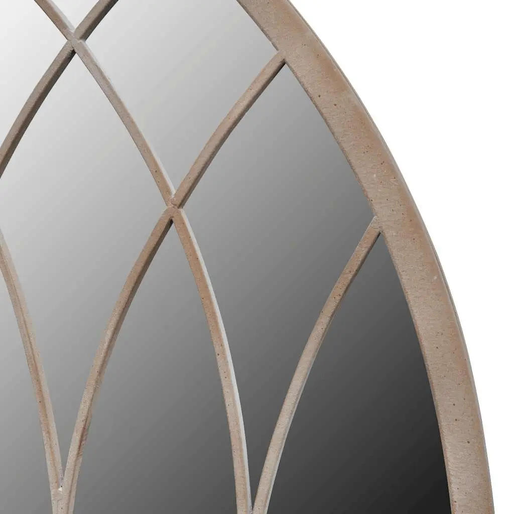 Gothic Arch Garden Mirror Real Glass 50 x 115 cm Silver Powder Coated Iron Frame