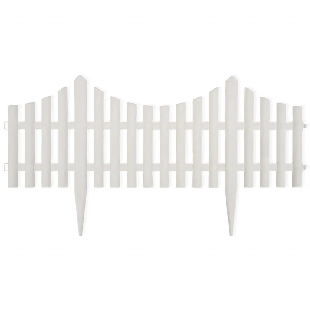 Lawn Divider Border Edging Polypropylene 10m White 17 Pieces