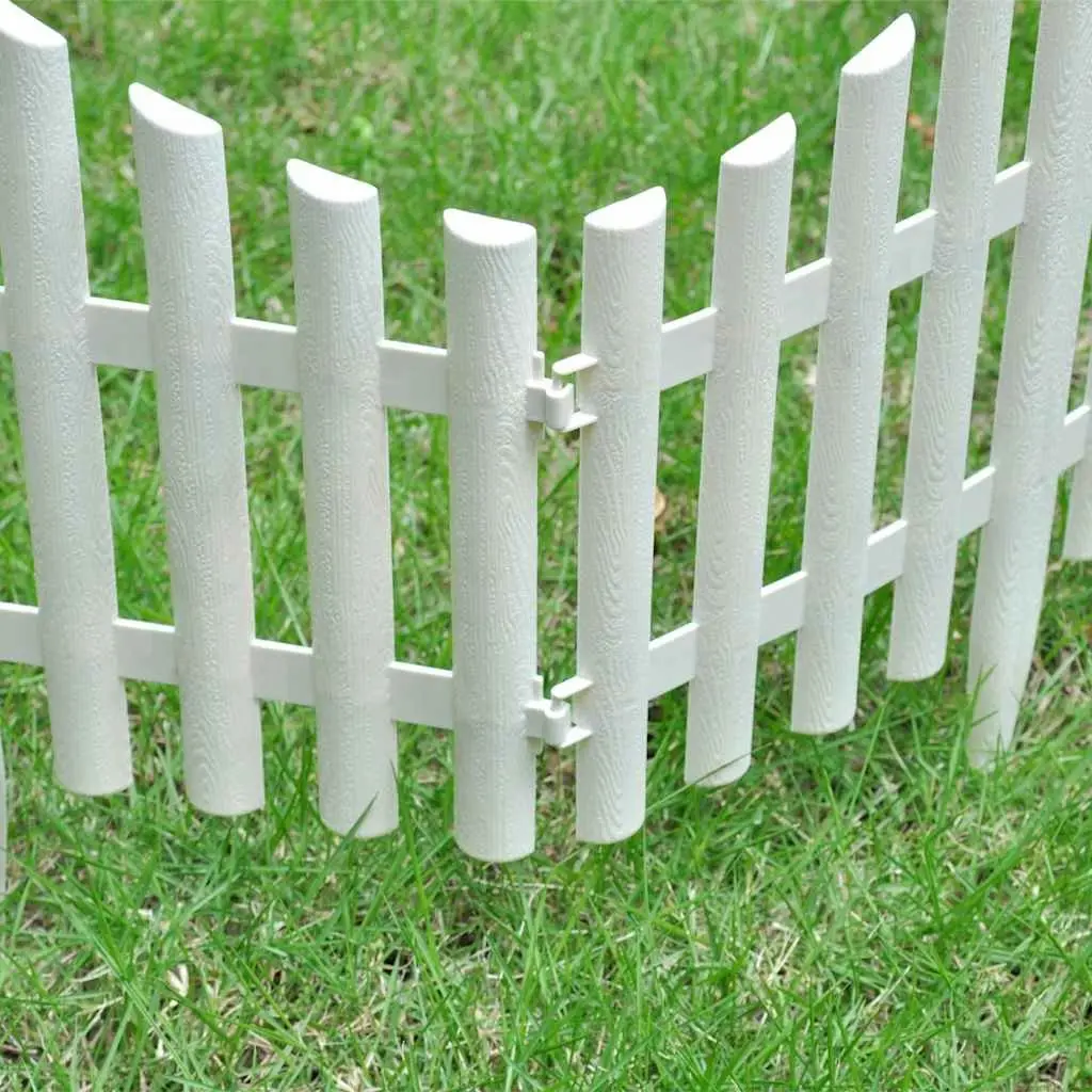 Lawn Divider Border Edging Polypropylene 10m White 17 Pieces