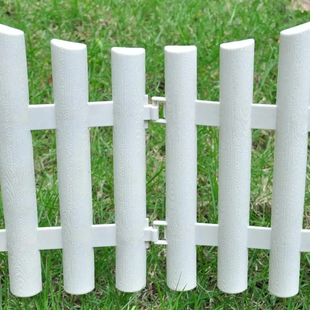 Lawn Divider Border Edging Polypropylene 10m White 17 Pieces