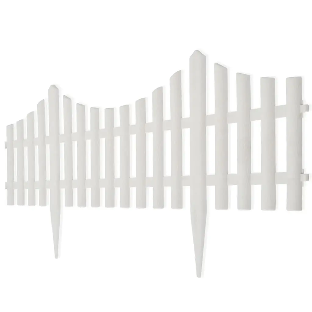 Lawn Divider Border Edging Polypropylene 10m White 17 Pieces