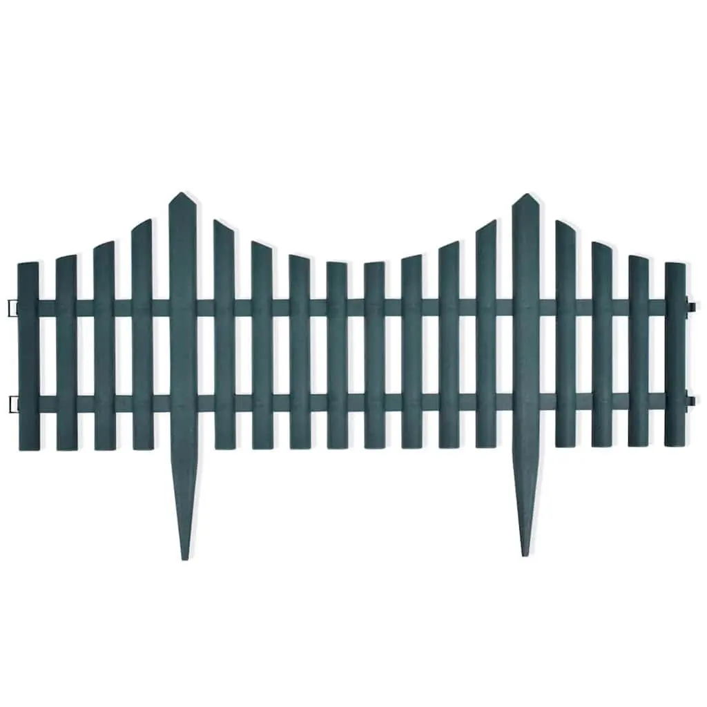 Garden Lawn Edging Dividers Polypropylene 10m Green 17 Piece Set