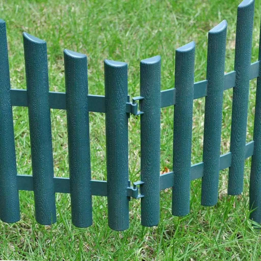Garden Lawn Edging Dividers Polypropylene 10m Green 17 Piece Set