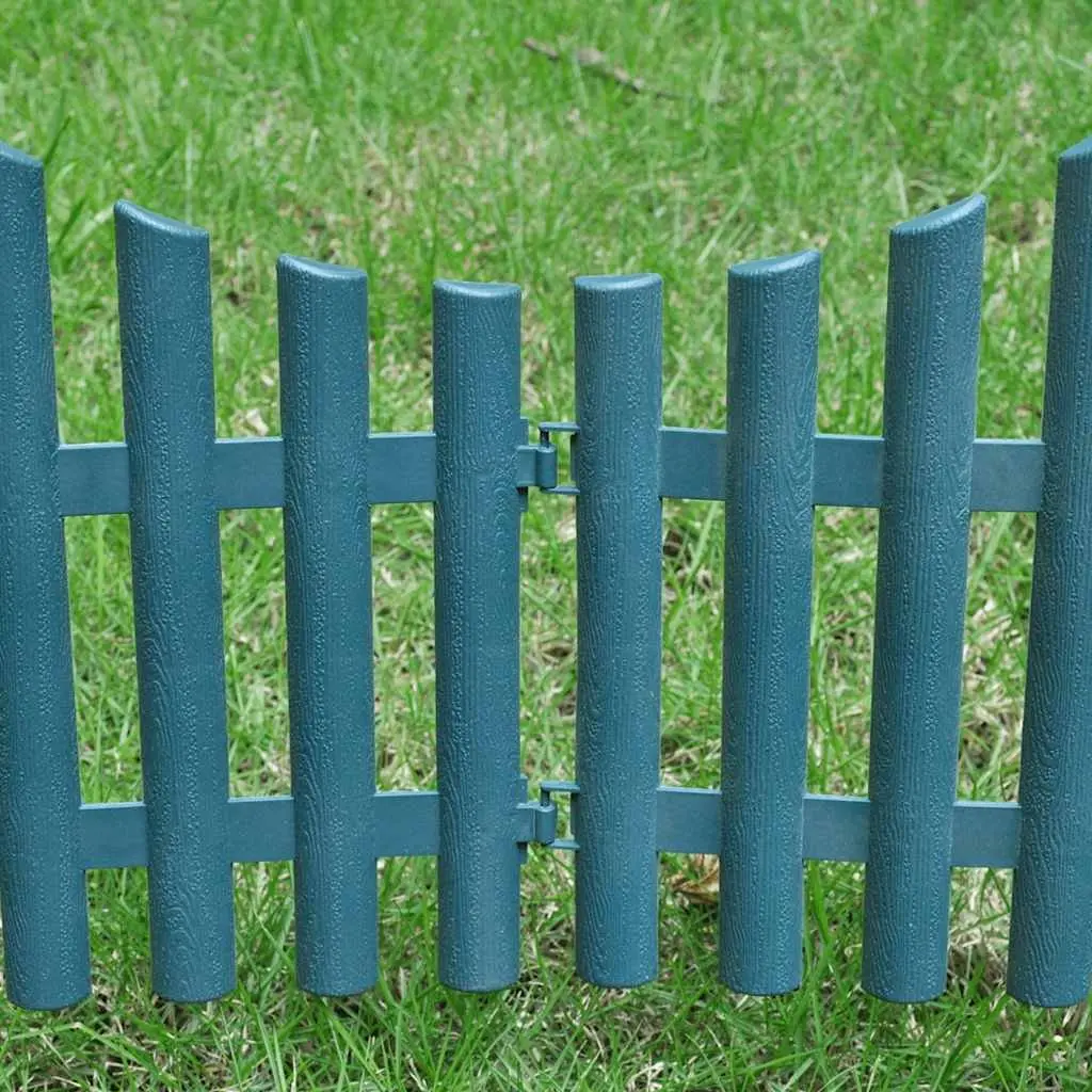 Garden Lawn Edging Dividers Polypropylene 10m Green 17 Piece Set
