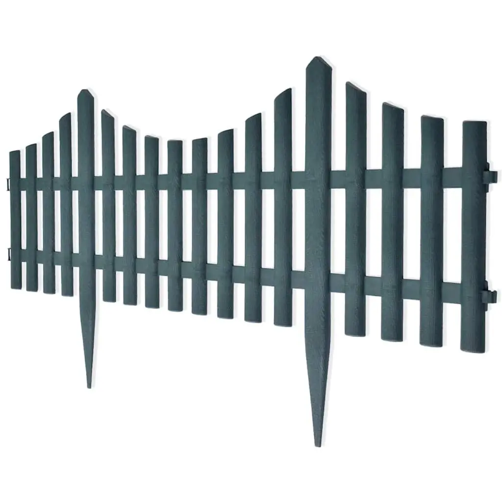 Garden Lawn Edging Dividers Polypropylene 10m Green 17 Piece Set