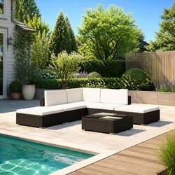 Functional 6 Piece Garden Lounge Set for Versatile Use