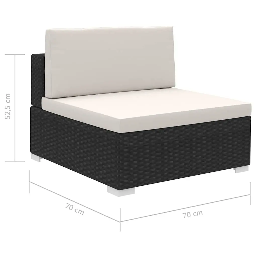 Garden Lounge Set 8 Piece Outdoor Furniture PE Rattan Black