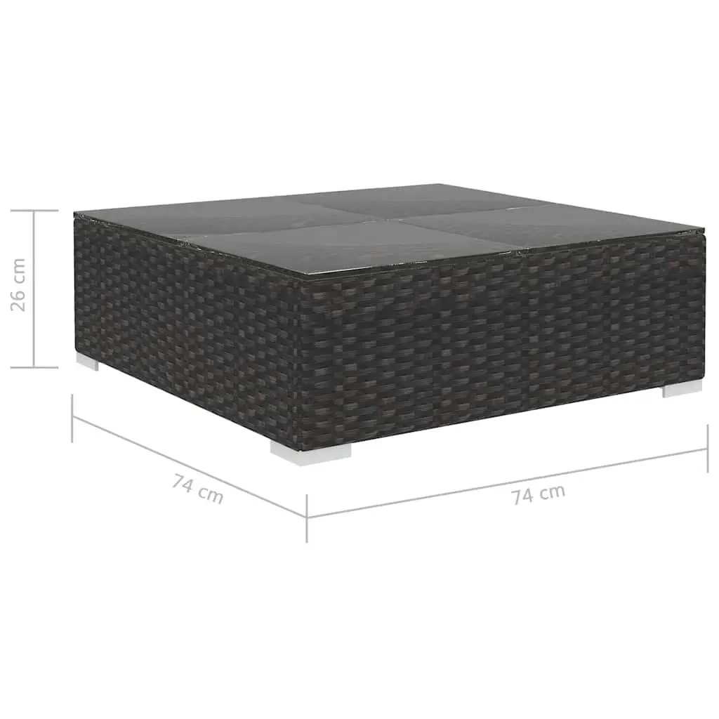 Garden Lounge Set 8 Piece Outdoor Furniture PE Rattan Black