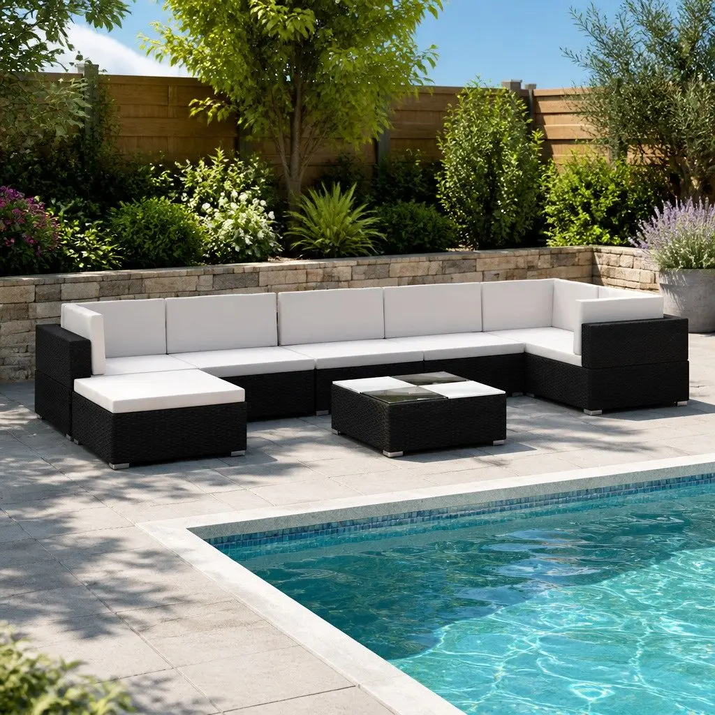 8 Piece Lounge Set for Outdoor Use