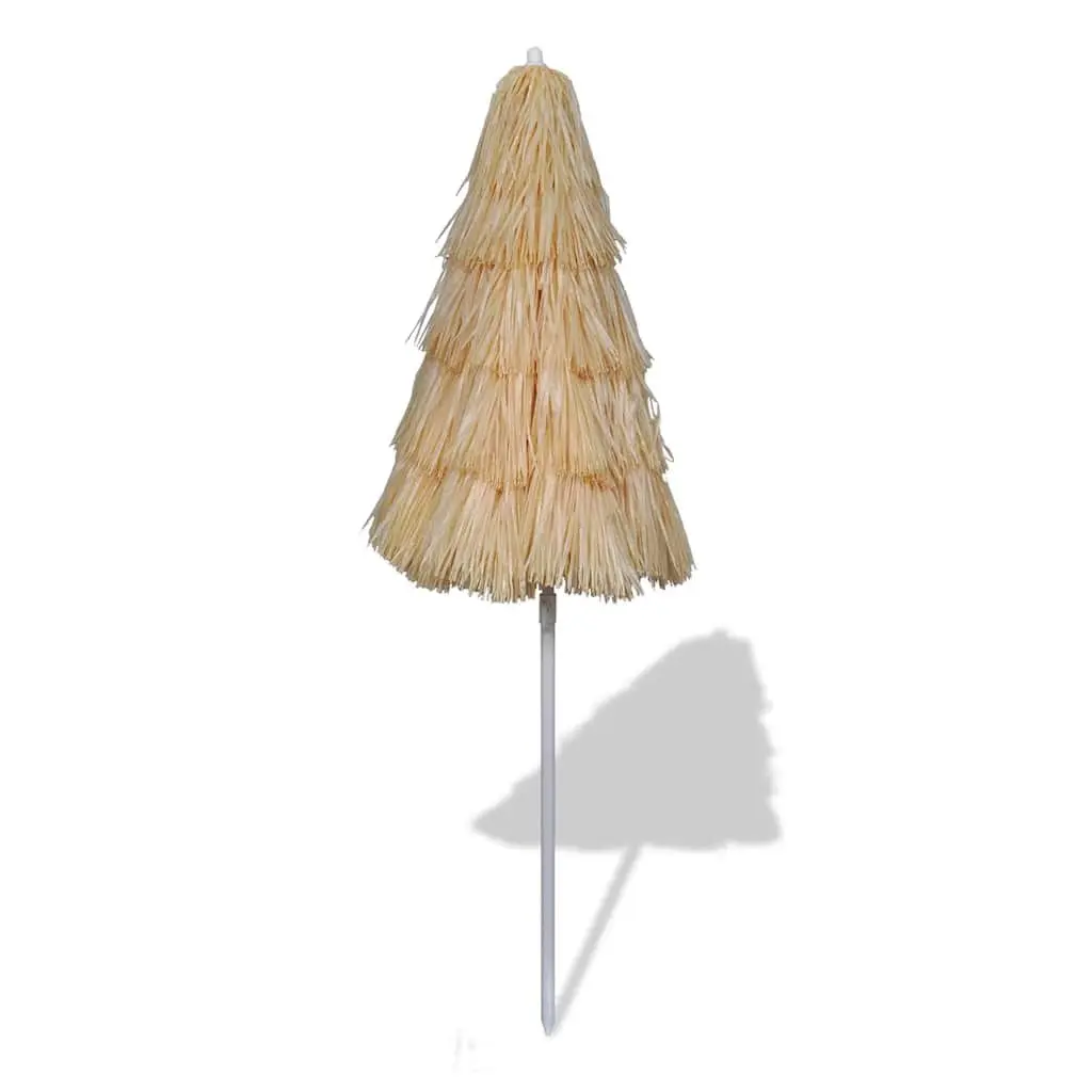Beach Parasol Polyester 1.8m Beige Outdoor Umbrella Garden Patio Shade