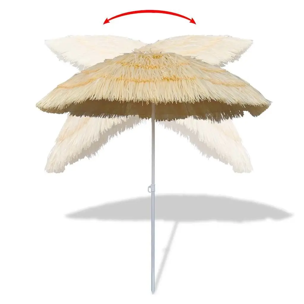 Beach Parasol Polyester 1.8m Beige Outdoor Umbrella Garden Patio Shade