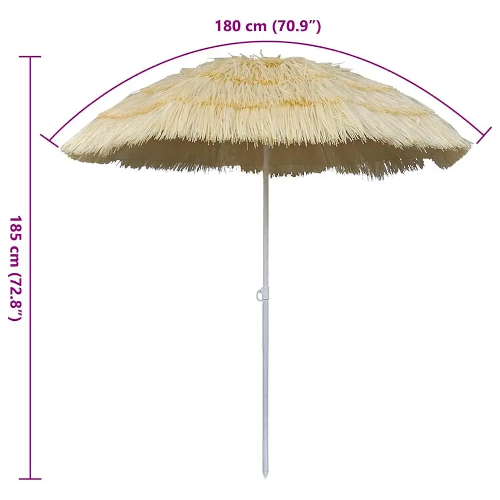 Beach Parasol Polyester 1.8m Beige Outdoor Umbrella Garden Patio Shade