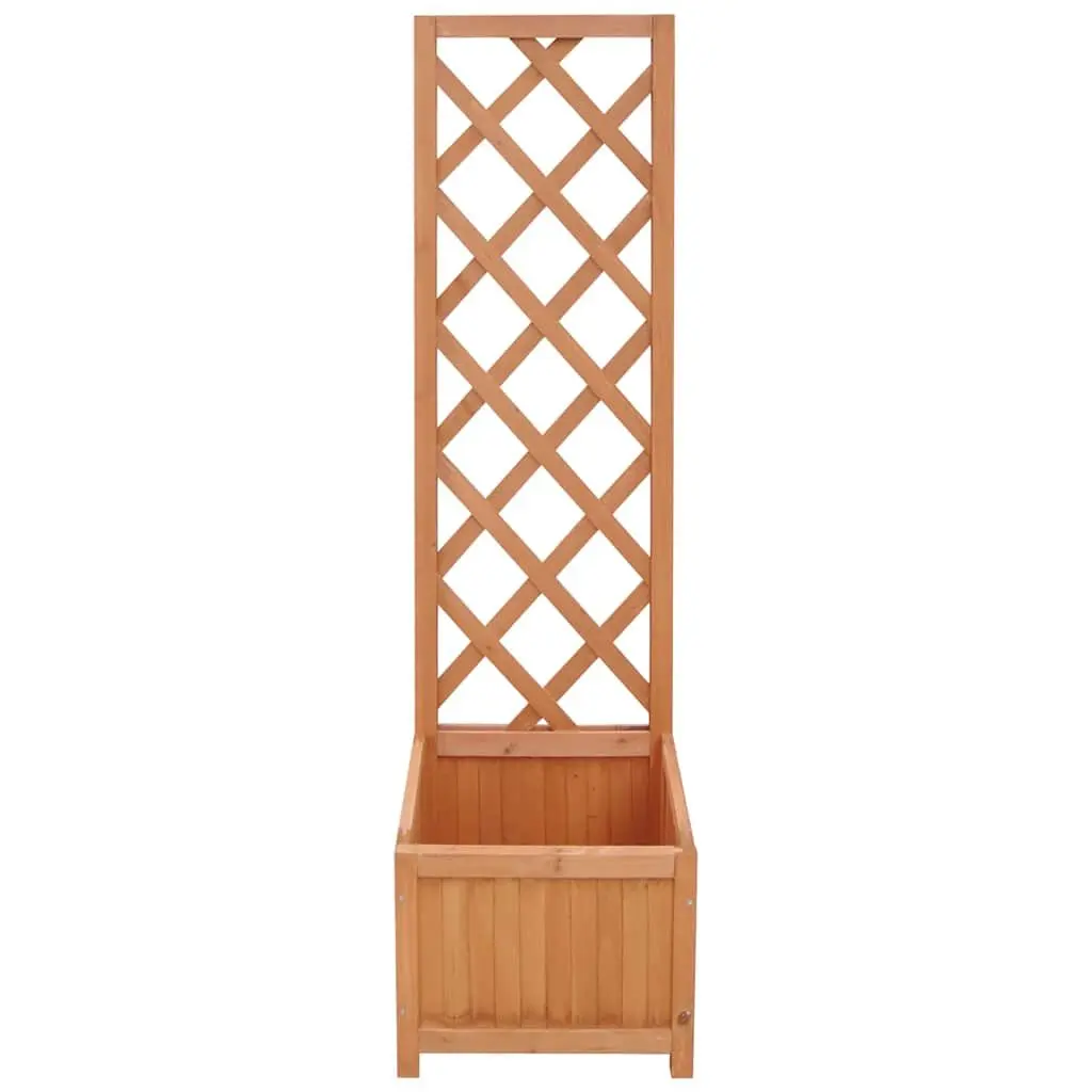 Trellis Planter 40x30x135cm Brown Wood Outdoor Garden Flower Box with Climbing