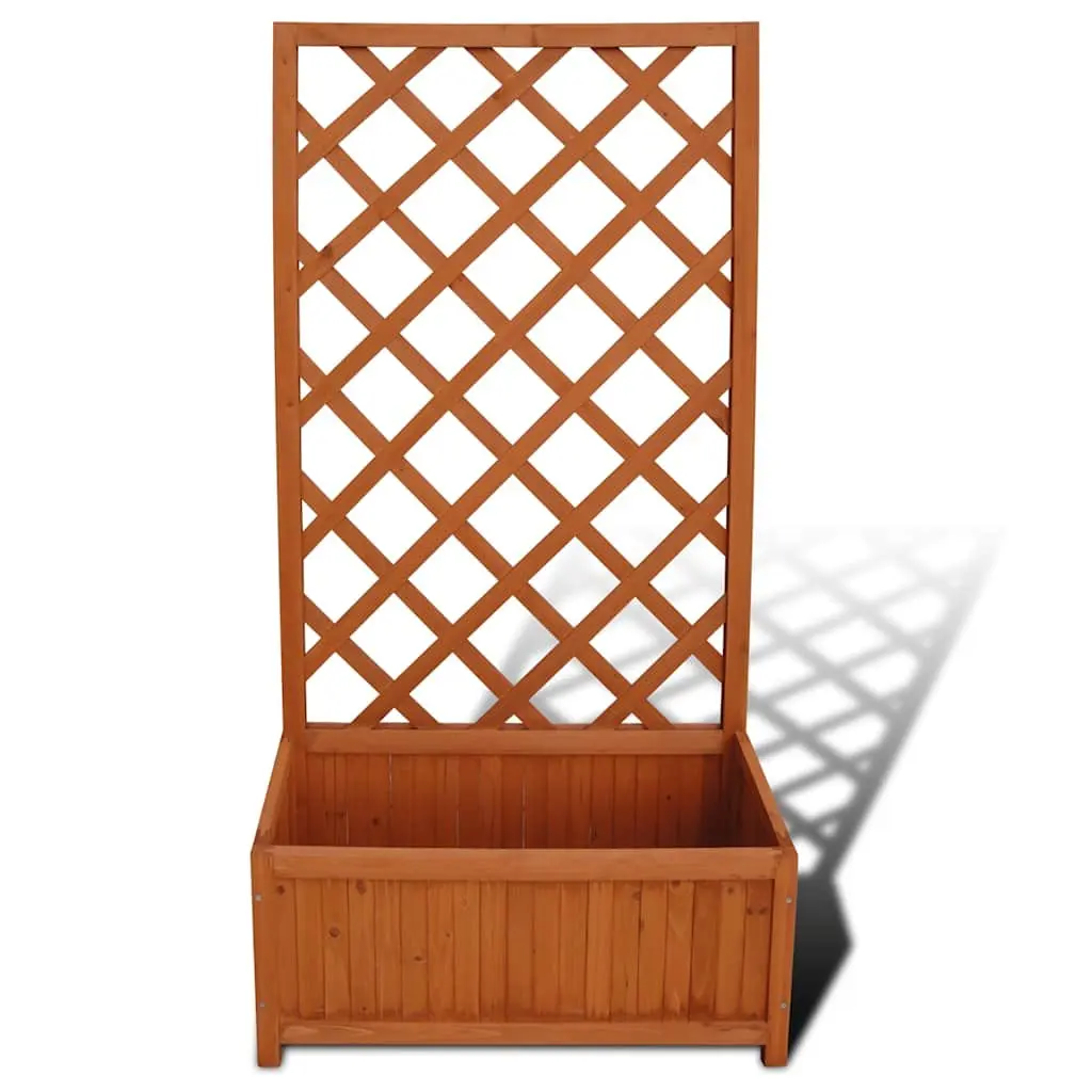 Wooden Trellis Planter Box Large Weather-resistant Solid Wood 70x30x135cm Brown