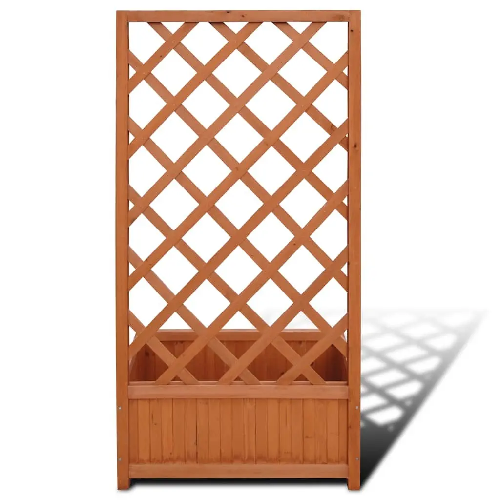 Wooden Trellis Planter Box Large Weather-resistant Solid Wood 70x30x135cm Brown