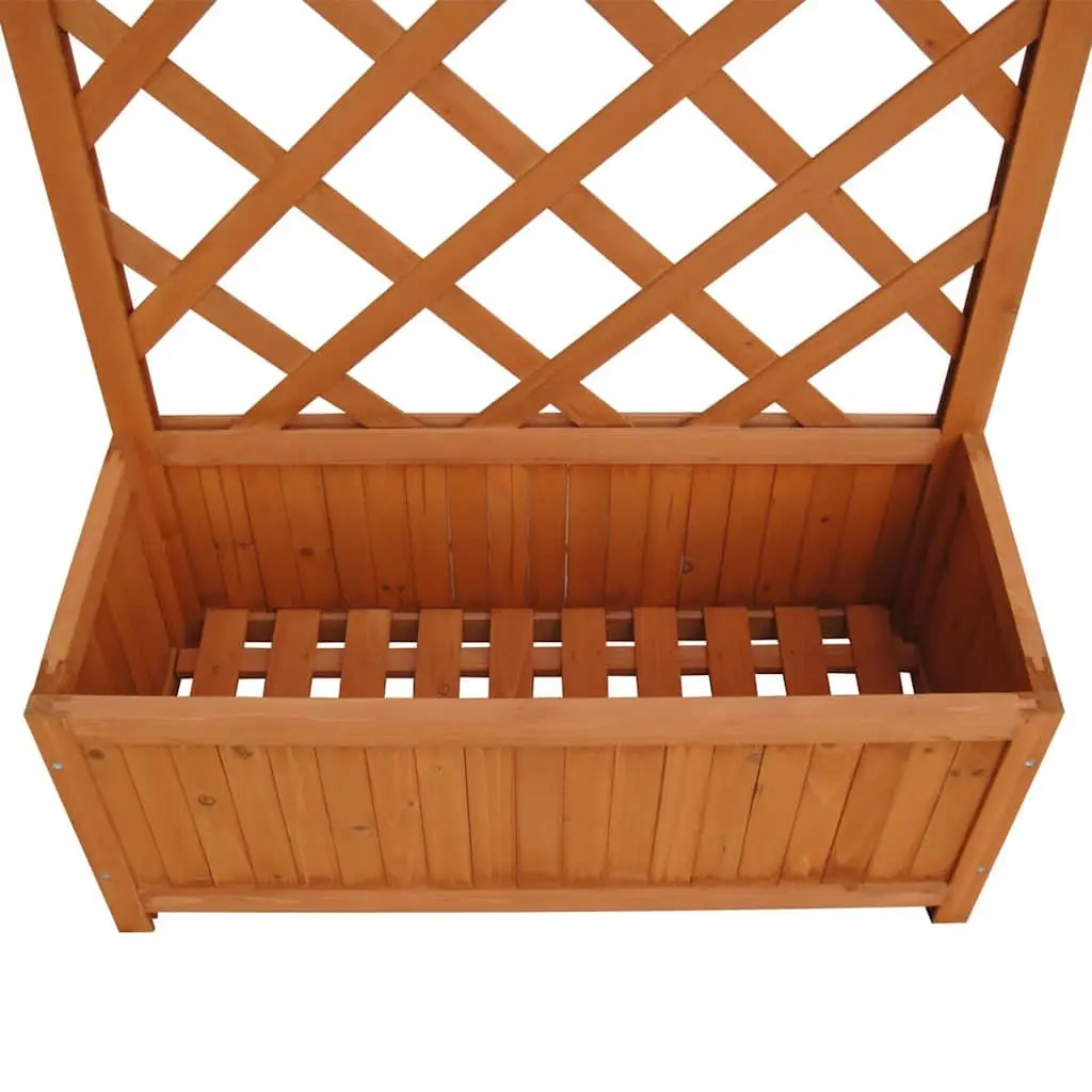 Wooden Trellis Planter Box Large Weather-resistant Solid Wood 70x30x135cm Brown
