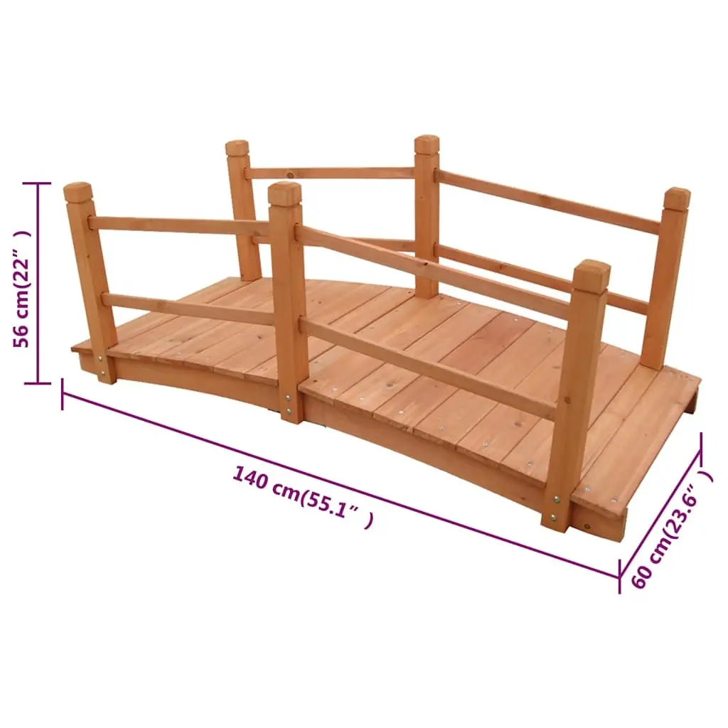 140cm Wooden Garden Bridge for Various Spaces