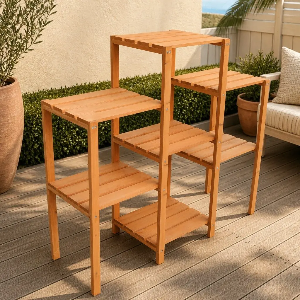 Plant Stand Wooden Organiser 97 x 31 x 87 cm Brown