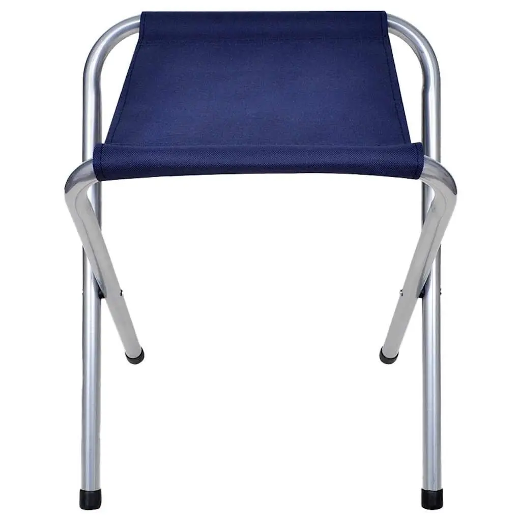 Foldable Camping Table Set Metal MDF 180 x 60 cm Height Adjustable White with 6 Stools