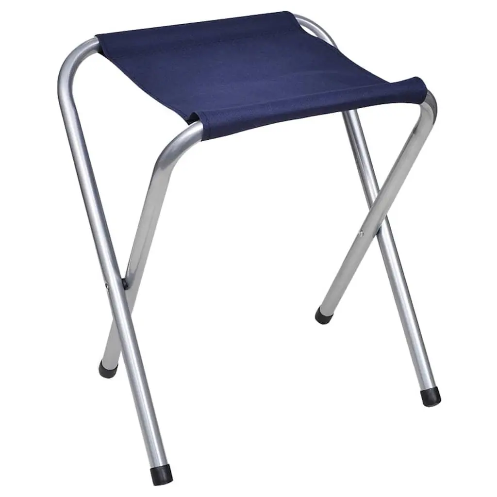 Foldable Camping Table Set Metal MDF 180 x 60 cm Height Adjustable White with 6 Stools