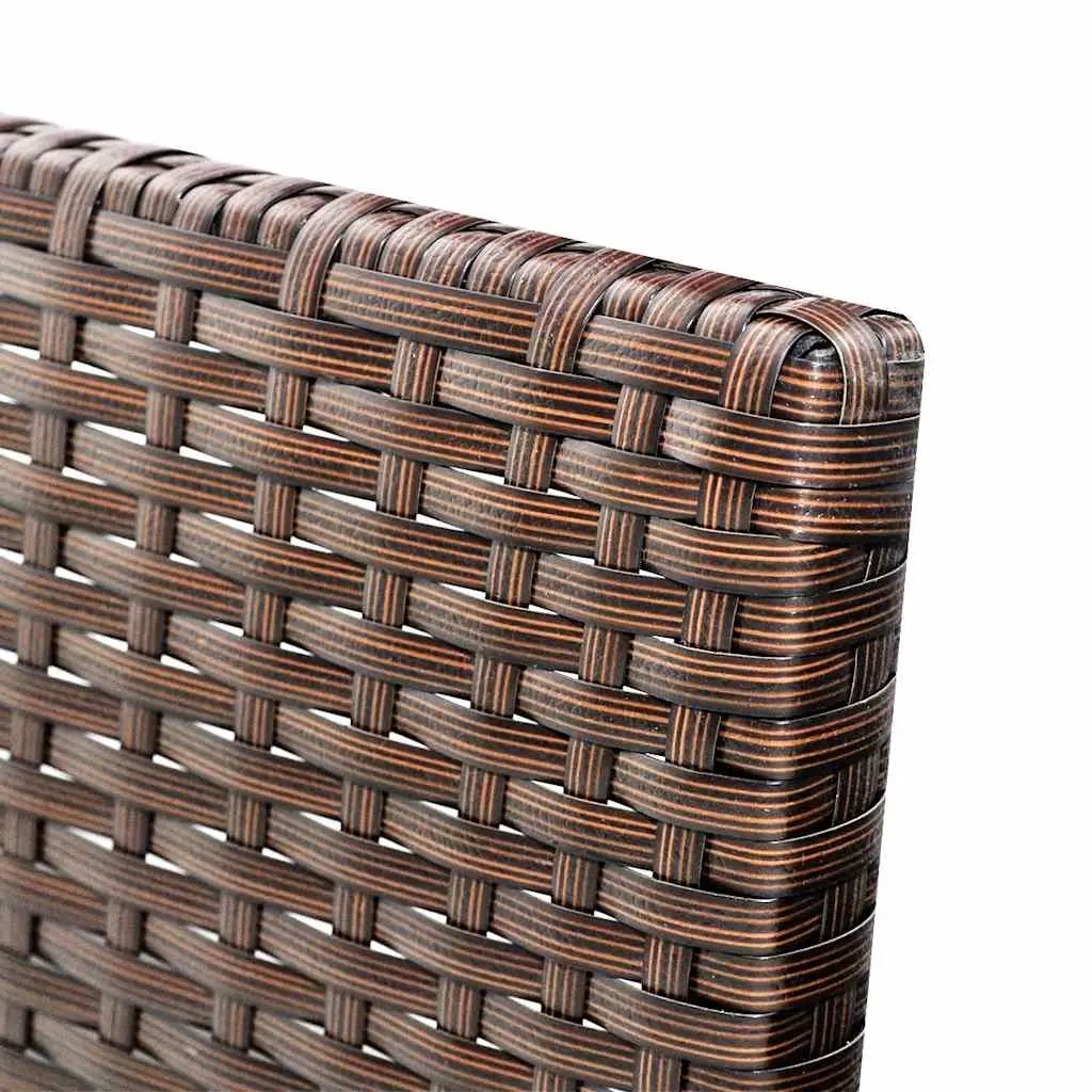 3 Piece Outdoor Lounge Set PE Rattan Brown Powder-coated Steel