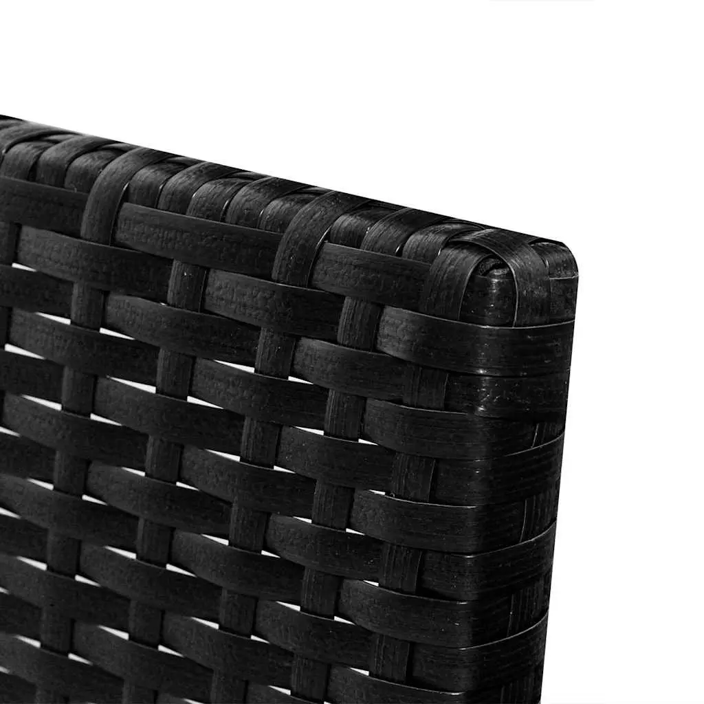 3 Piece Outdoor Lounge Set Poly Rattan Black with Cushions
