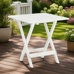 Wooden Bistro Table Compact Side Table Indoor Outdoor Coffee Table Folding