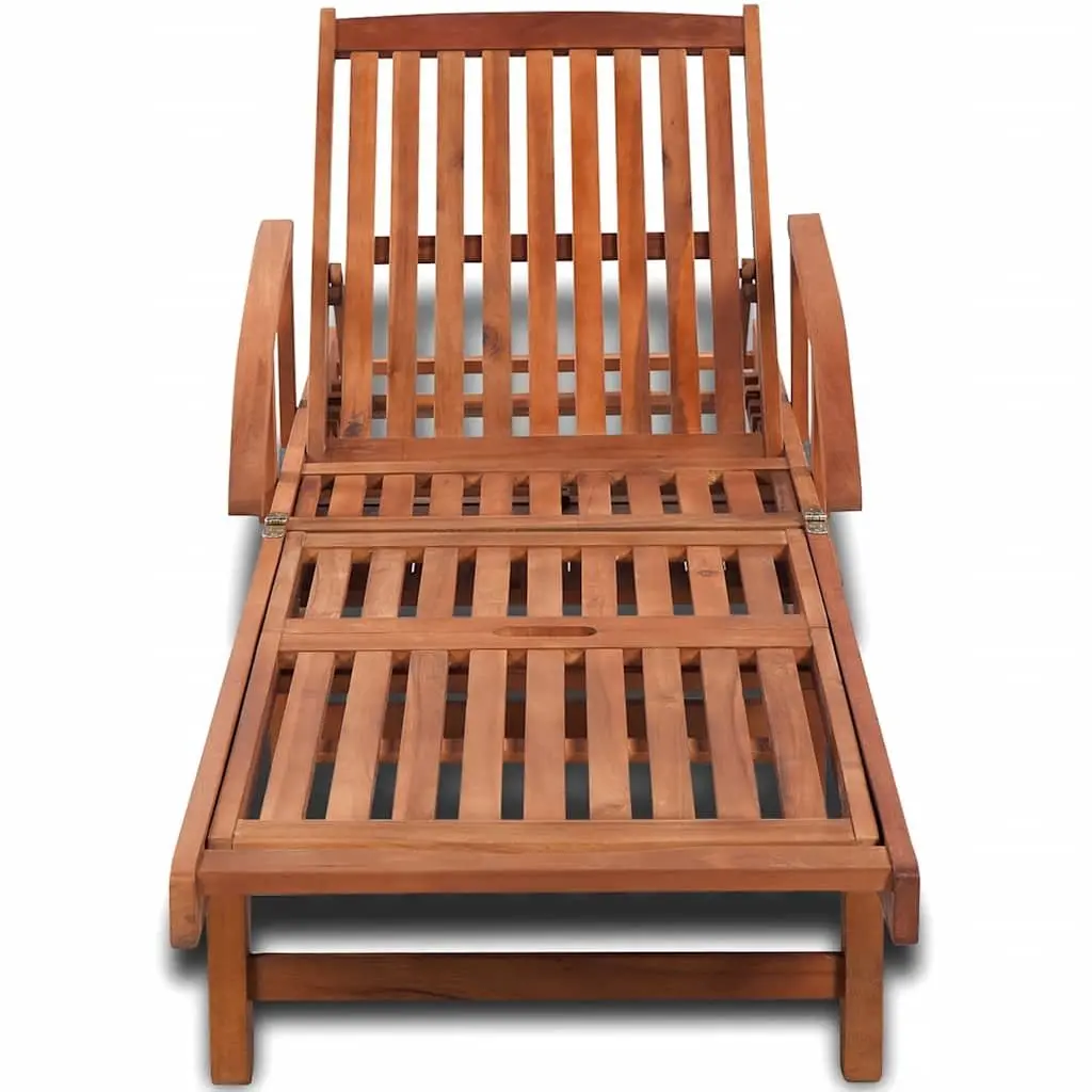 Sun Lounger Outdoor Garden Lounger Adjustable Backrest Wheels Patio Recliner