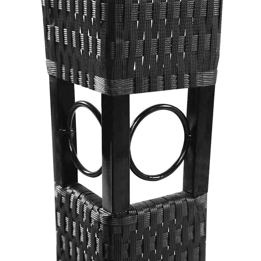 Gazebo Poly Rattan 3x3m Powder-coated Steel Grey Roof