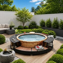 Practical Hot Tub Surround for Any Outdoor Setting
