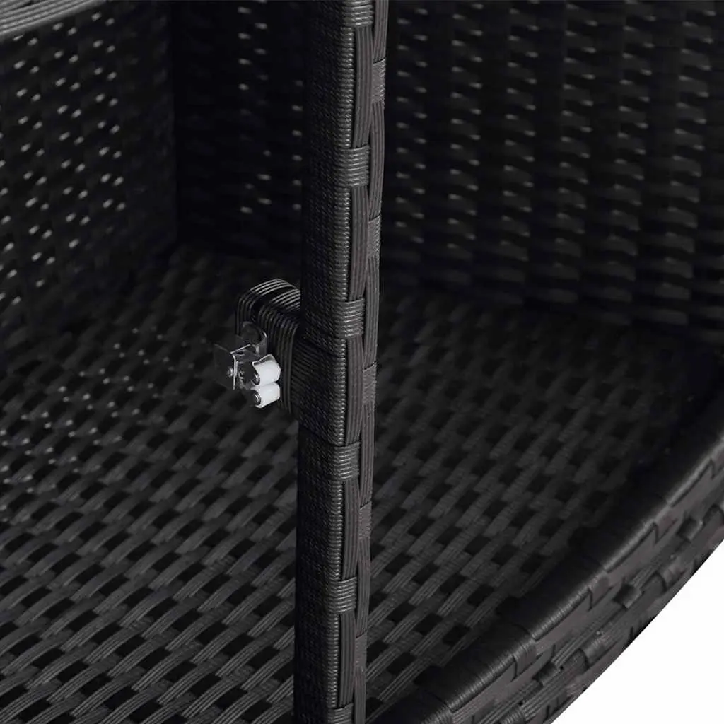 Poly Rattan Hot Tub Surround Steel Frame Black for Round Inflatable Spa