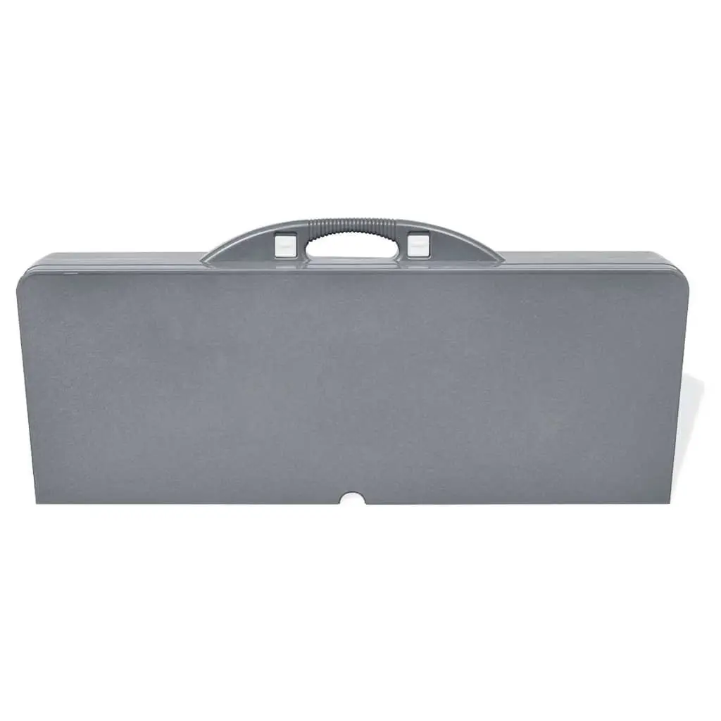 Camping Table Set Metal Frame Grey Folding Portable Picnic Garden Outdoor Furniture