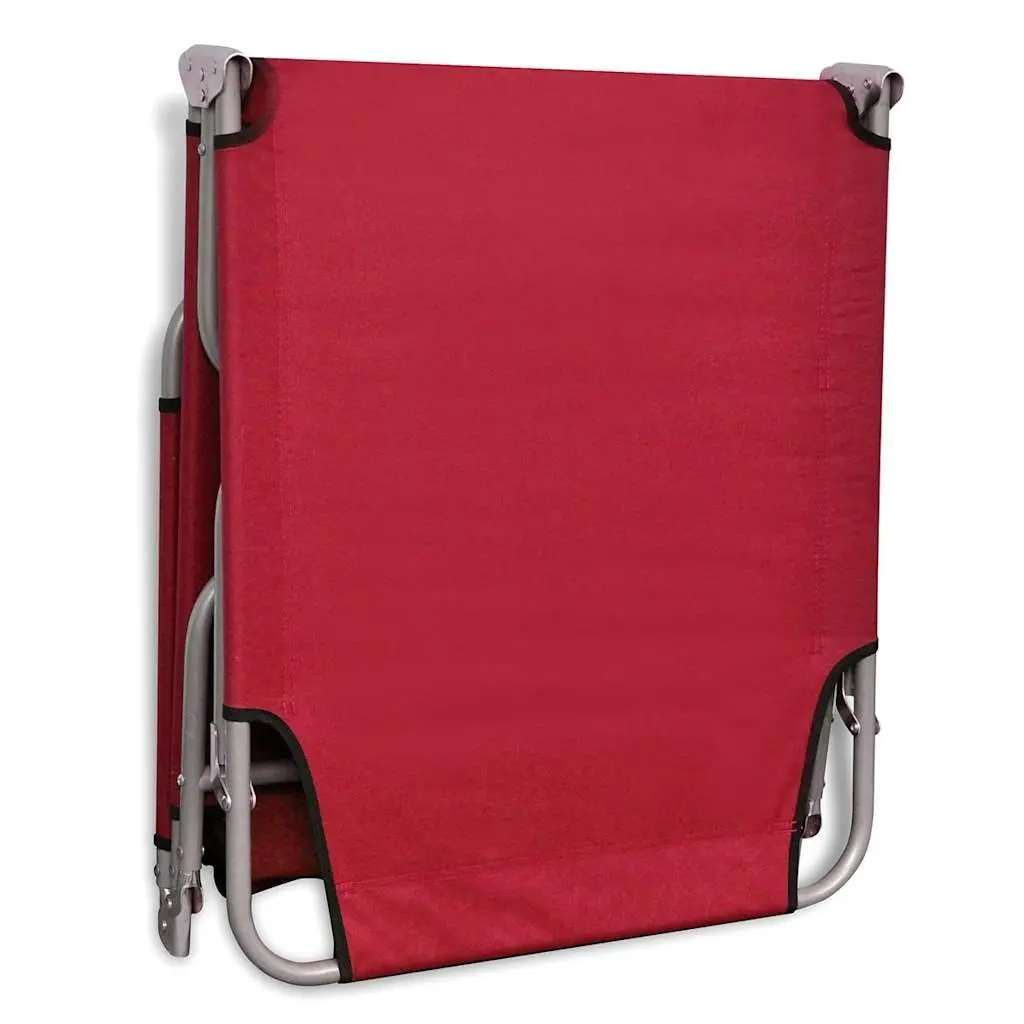 Red Folding Sun Lounger for Outdoor Use