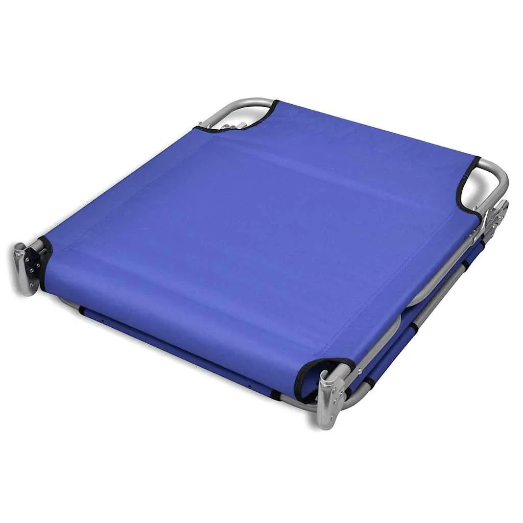 Folding Sun Lounger Powder-coated Steel Adjustable Backrest Blue