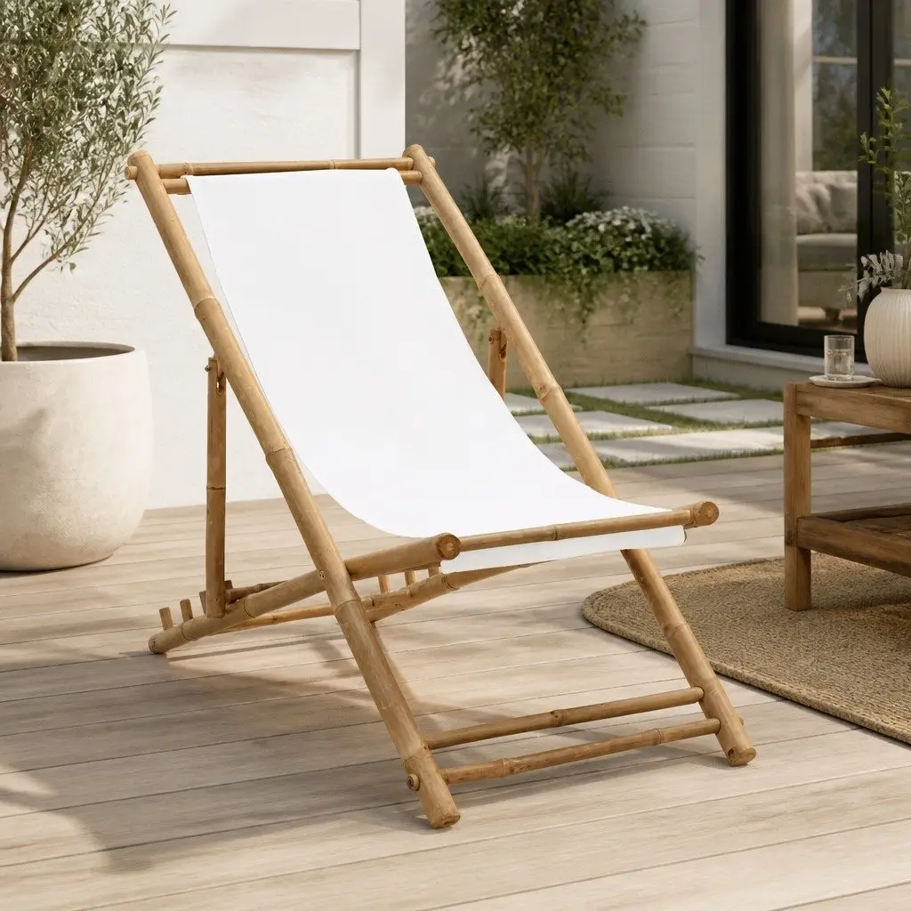 Bamboo Deck Chair for Garden and Patio Use