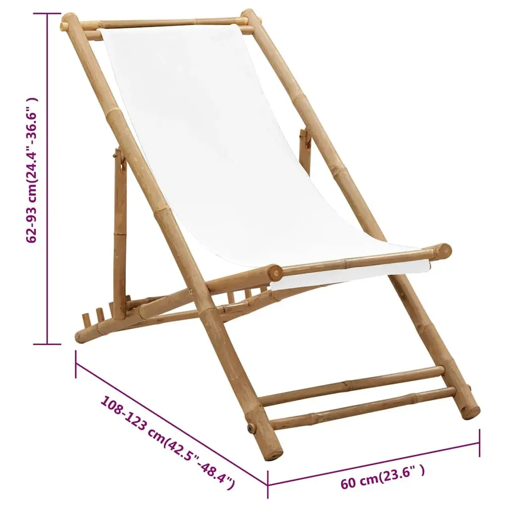 Bamboo Deck Chair for Garden and Patio Use