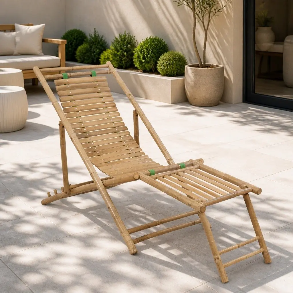 Bamboo Deck Chair for Outdoor Relaxation