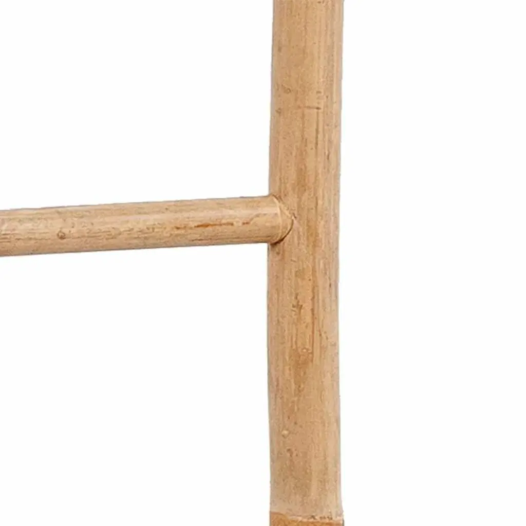 Bamboo Towel Ladder Free Standing 6 Rungs Brown Bathroom Storage Rack