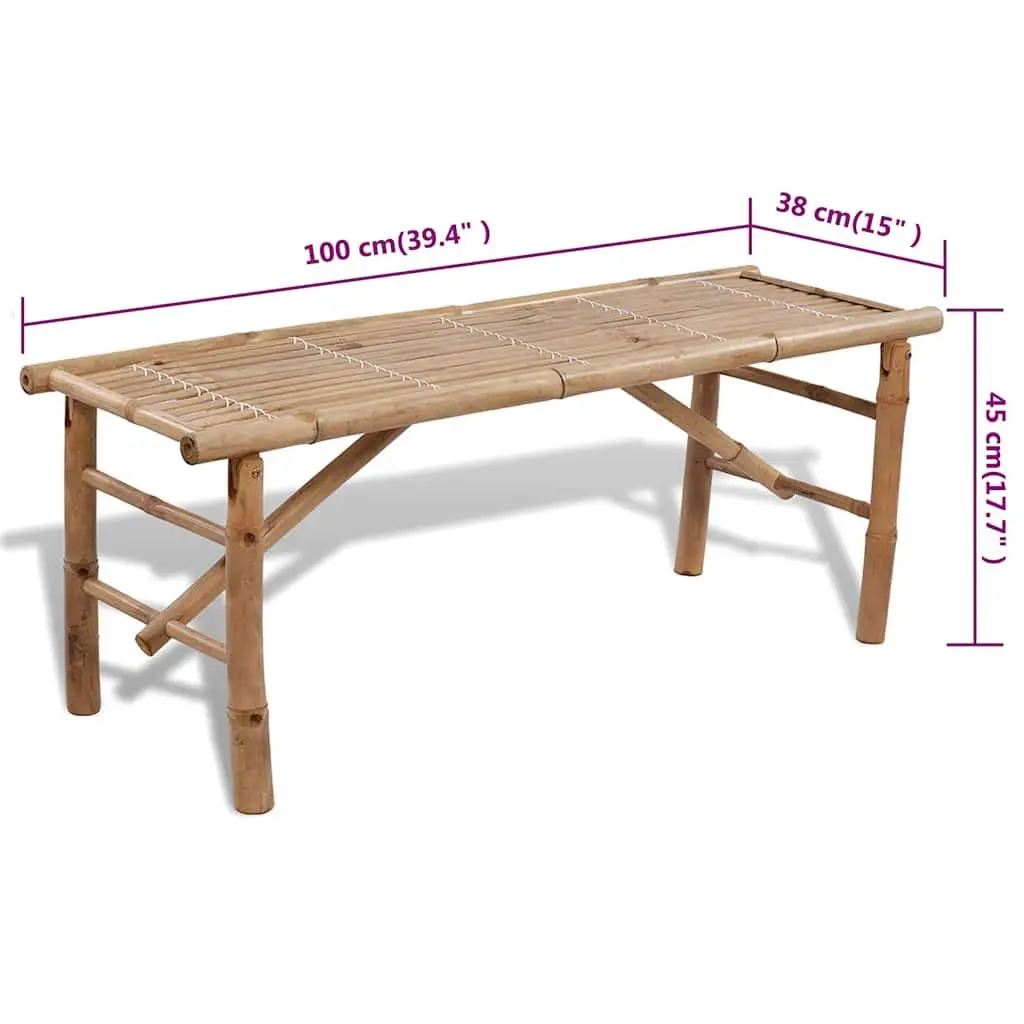 Outdoor Beer Table Set Foldable Portable Garden Furniture 100 cm Brown with 2 Benches