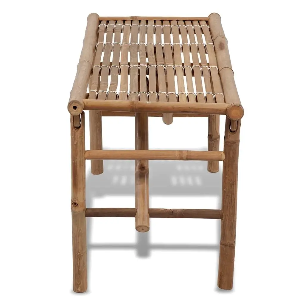 Folding Garden Bench Bamboo 118 cm Brown Portable Outdoor Seating Furniture