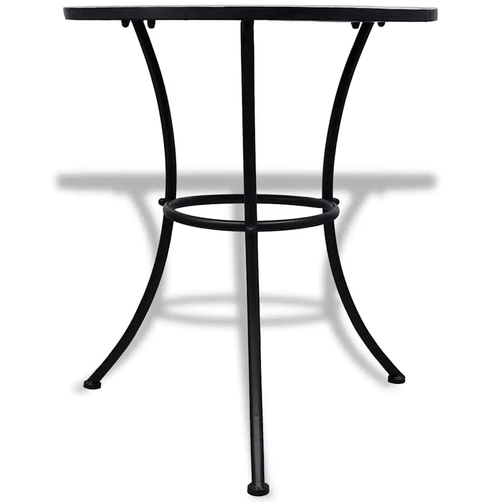 Mosaic Bistro Table Ceramic Top 60cm Blue White Powder-coated Iron Frame
