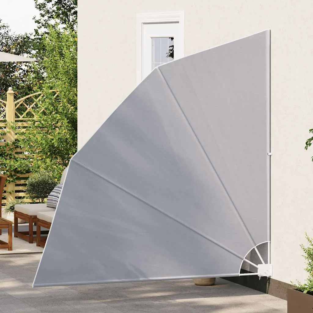 Collapsible Awning Grey 210x210cm Outdoor Shade Polyester Windblocker for Terrace and Balcony