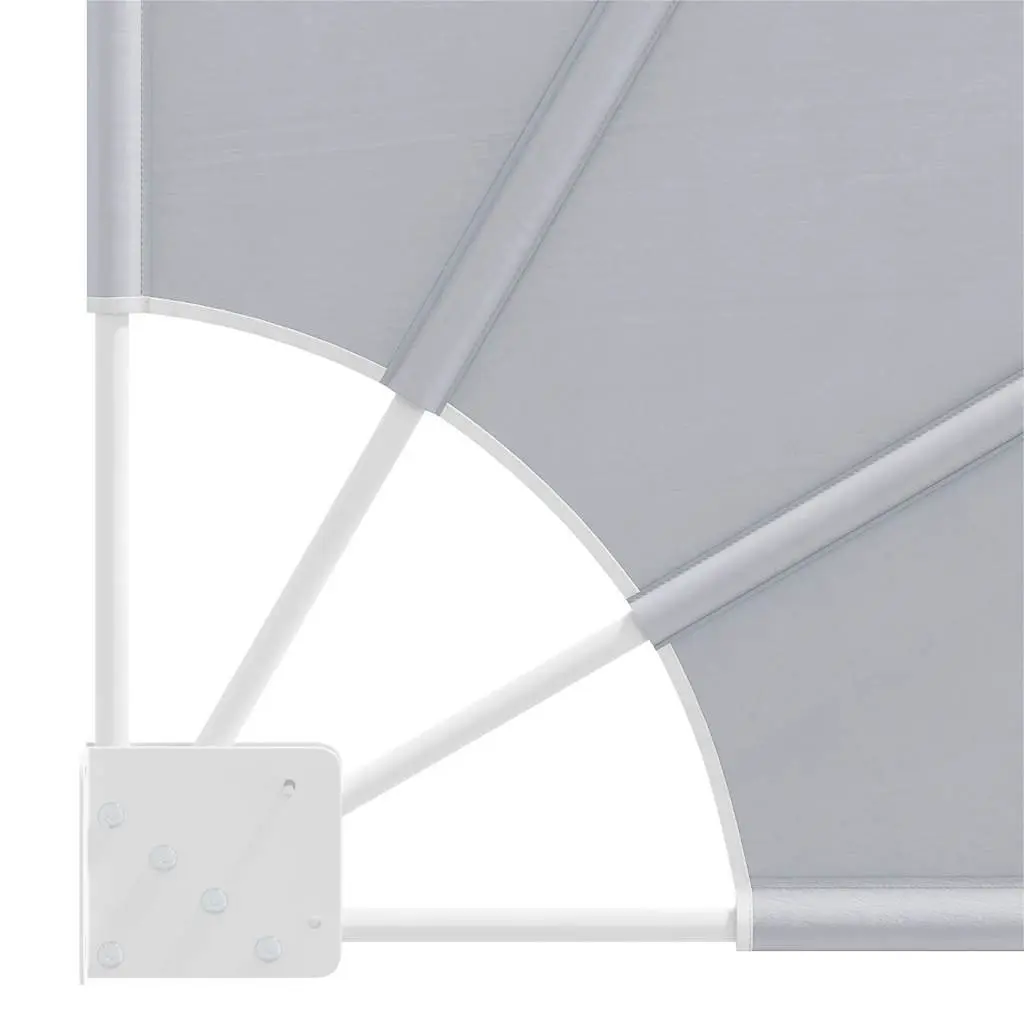 Collapsible Awning Grey 210x210cm Outdoor Shade Polyester Windblocker for Terrace and Balcony